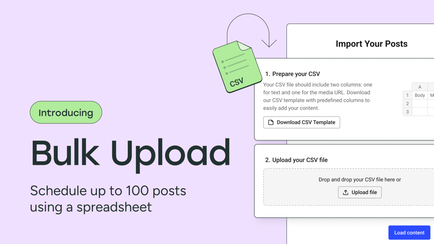 Introducing Bulk Upload: Turn a Spreadsheet Into Scheduled Posts in Seconds